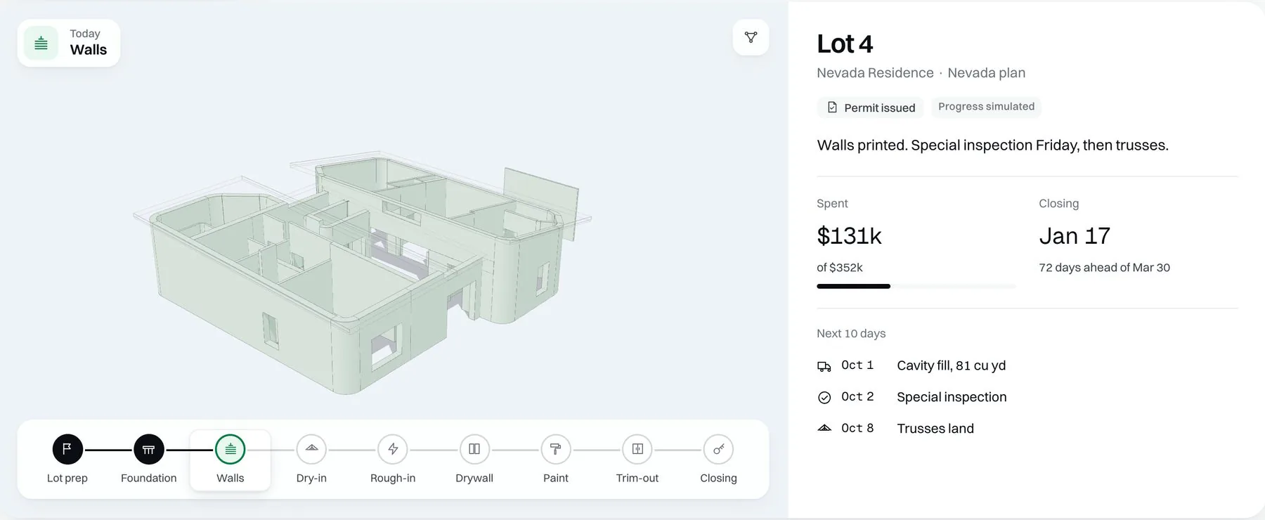 Lot 4's next ten days: cavity fill, special inspection, trusses