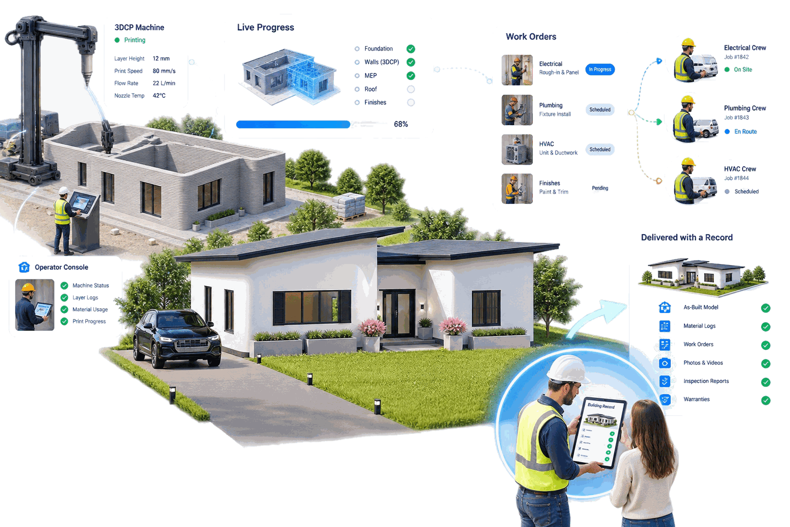 A finished printed home delivered with its verified record